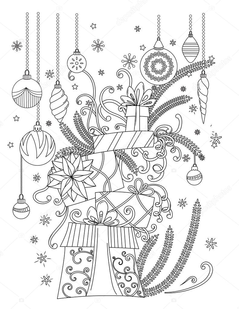 Vettoriale stockPagina da colorare di Natale di ©elinorka #220903684