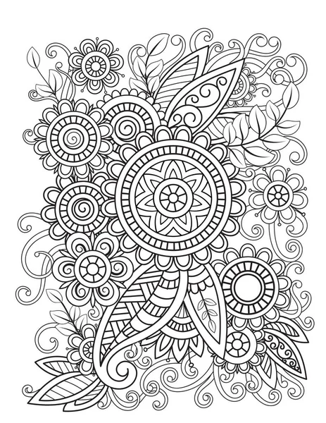 Line art decorative flowers zentangle style inspired. Vector design for ...