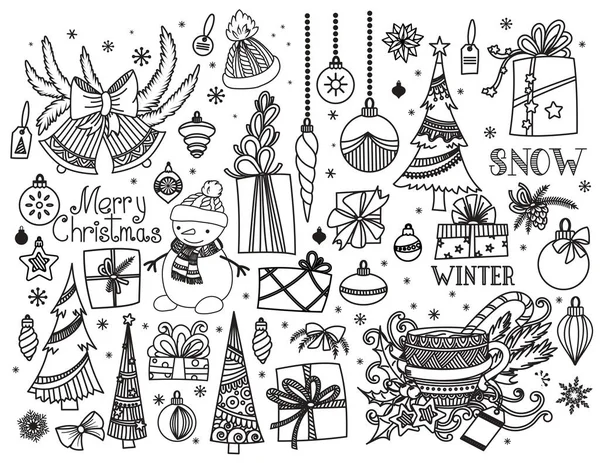 Doodle Kerstcollecte — Stockvector