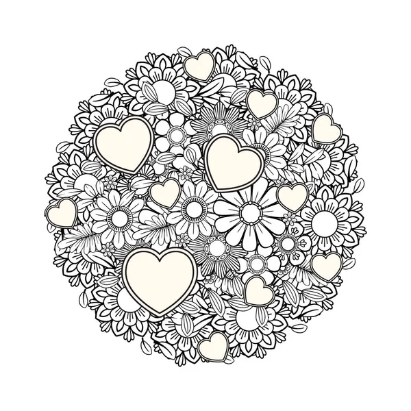 Valentines day coloring page — Stock Vector