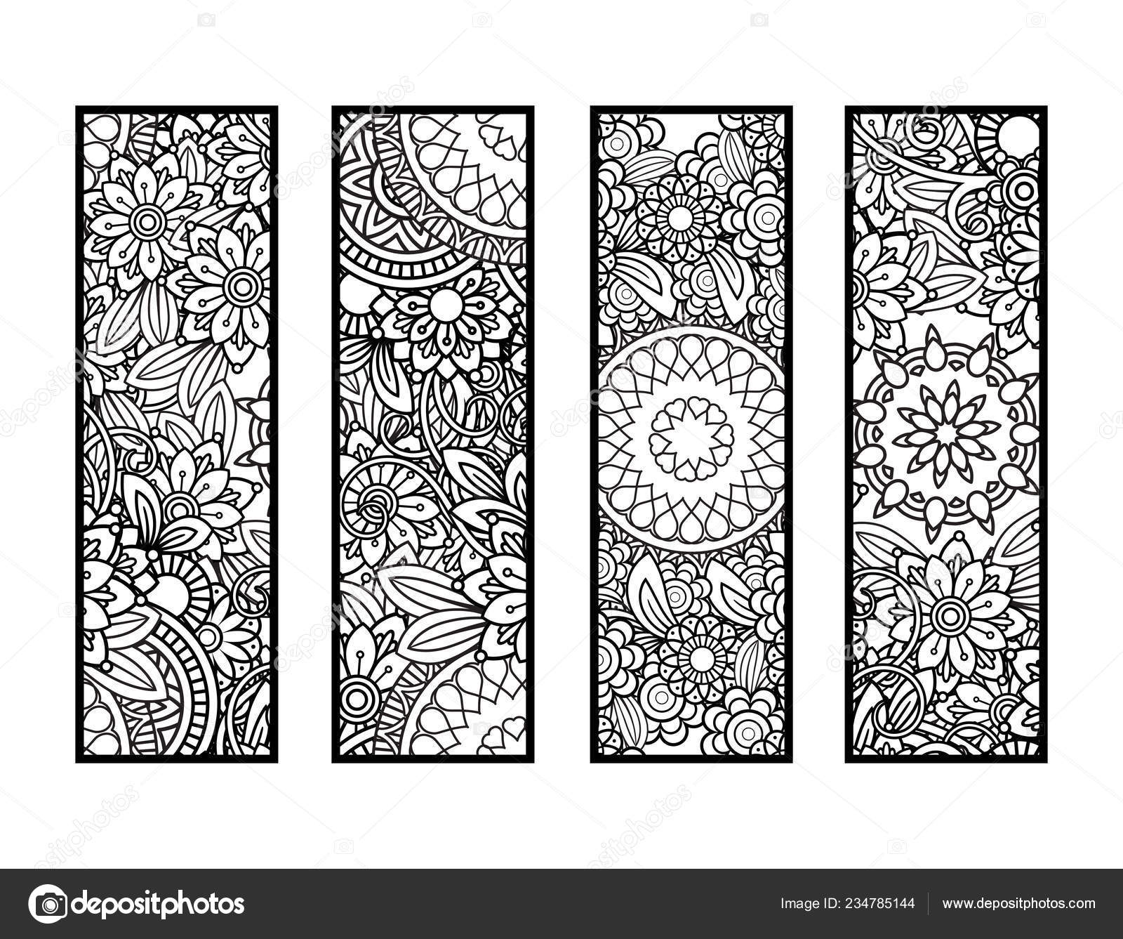Coloring bookmarks set stock vector. Illustration of book - 126767477