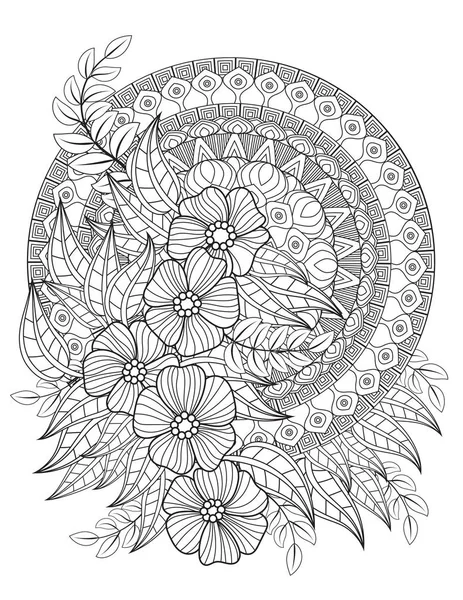 Patrón de Mandala floral — Vector de stock