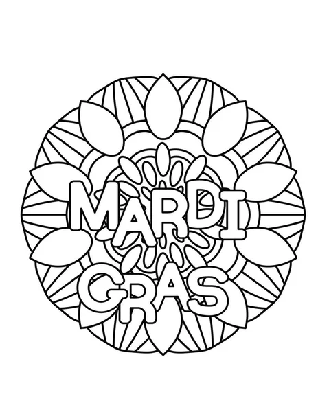 Mardi Gras Kleurplaat — Stockvector