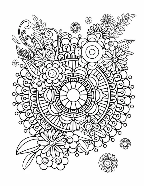 Florales Mandala-Muster — Stockvektor