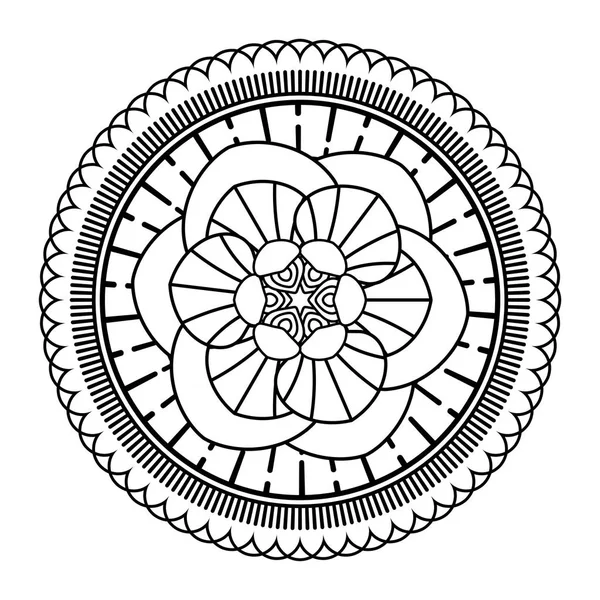 Fiore Mandala vettoriale illustrazione — Vettoriale Stock