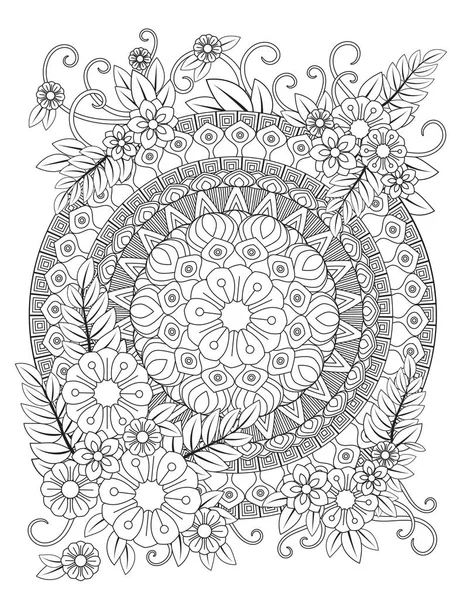 Florales Mandala-Muster — Stockvektor