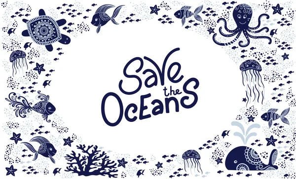 Salvar el océano — Archivo Imágenes Vectoriales
