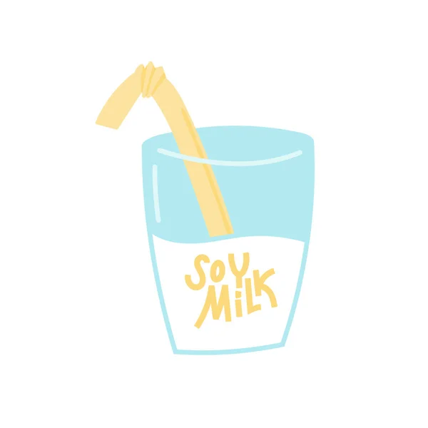 Soy milk hand drawn lettering — Stock Vector