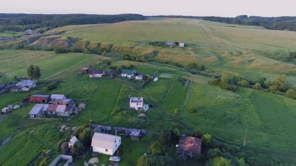 Church in the Russian village aero video 03 — Stock Video