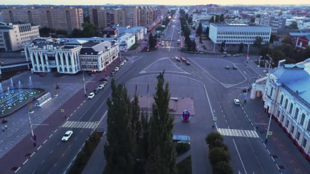 Avond Tambov van een vogelvlucht 01 — Stockvideo