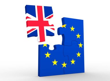 Brexit - Avrupa Birliği kavramı beyaz arka plan terk İngiltere