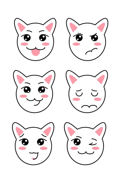 Emoji Kawaii Cat Wektor — Wektor stockowy