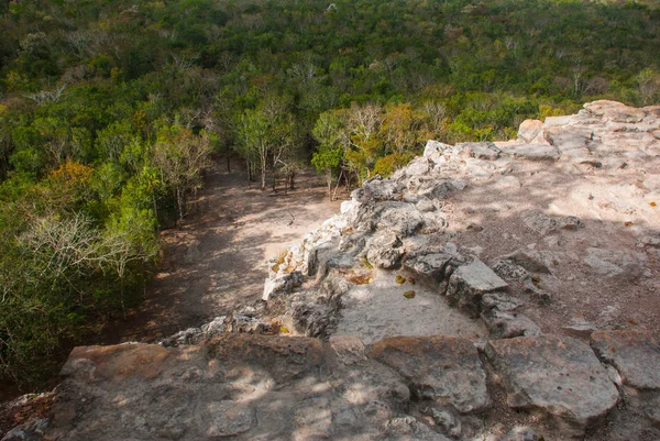 Coba Mexiko Flygfoto Över Gamla Maya Staden Mexiko Coba Ett — Stockfoto