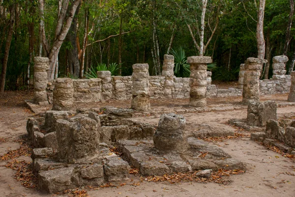 Coba Meksika Yucatan Arkeoloji Kompleksi Kalıntıları Antik Maya Şehirde Piramitleri — Stok fotoğraf