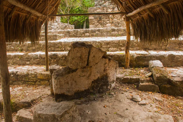 Coba 墨西哥 尤卡坦半岛 古代玛雅城市的考古建筑群 废墟和金字塔 — 图库照片