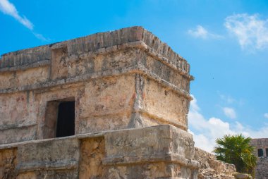 Tulum, Meksika, Yucatan: Antik Maya şehir kalıntıları Arkeoloji kompleksi.