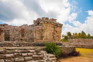 Tulum, Yucatan, Meksika: arkeolojik kalıntılar Mayalar tarafından inşa edilmiş. Antik kenti