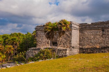 Antik Maya kenti arkeolojik karmaşık bir tulum kalıntıları. Riviera Maya, Yucatan, Meksika.