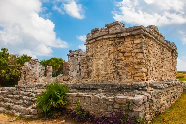 Tulum Yucatan Meksika Arkeolojik Kalıntılar Mayalar Tarafından Inşa Edilmiş Antik — Stok fotoğraf