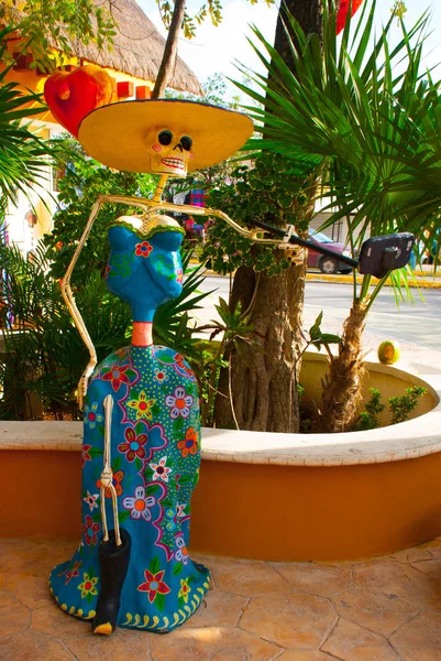 Tulum Quintana Roo Messico Statue Della Dea Della Morte Katrina — Foto Stock