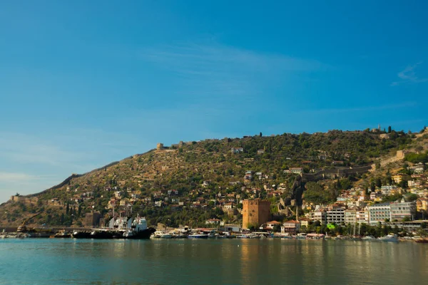 Alanya Yarımadası Antalya Bölgesinde Türkiye Asya Şehir Manzaralı Manzara Kale — Stok fotoğraf