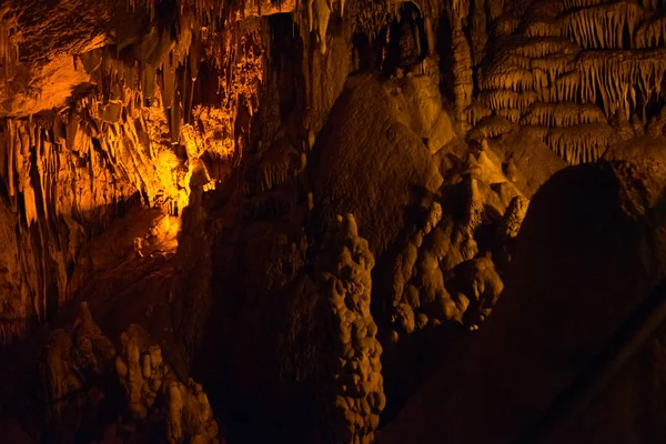 Cueva Dim Textura Piedra Paisaje Subterráneo Estalactitas Alanya Distrito Antalya — Foto de Stock