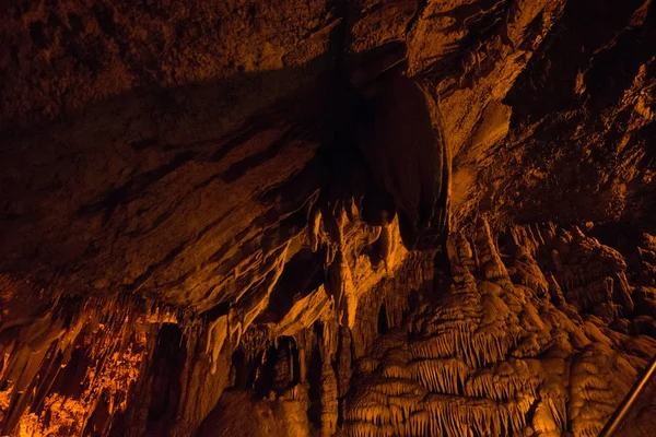 Cueva Dim Textura Piedra Paisaje Subterráneo Estalactitas Alanya Distrito Antalya — Foto de Stock