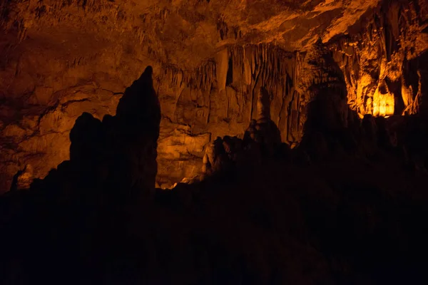 Cueva Dim Textura Piedra Paisaje Subterráneo Estalactitas Alanya Distrito Antalya — Foto de Stock