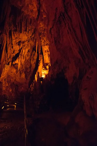 Grotte Dim Texture Pierre Paysage Souterrain Stalactites Alanya District Antalya — Photo