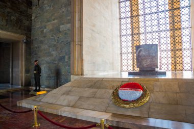 Ankara Türkiye'nin başkenti: Anitkabir olan Mustafa Kemal Atatürk Türkiye Cumhuriyeti'nin kurucusu Türbesi. İç