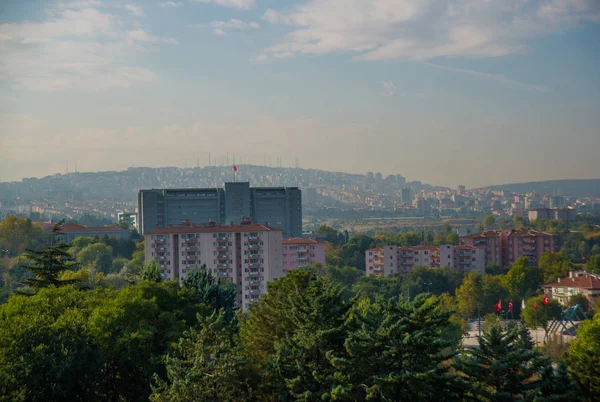 Landskap Med Utsikt Över Staden Panorama Över Huvudstad Turkiet Ankara — Stockfoto