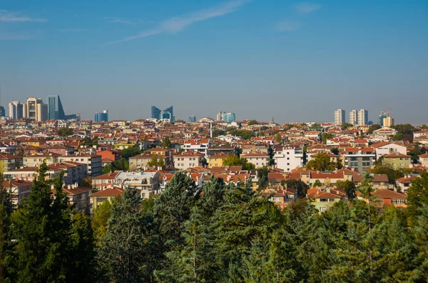 Landskap Med Utsikt Över Staden Panorama Över Skyskraporna Huvudstaden Turkiet — Stockfoto