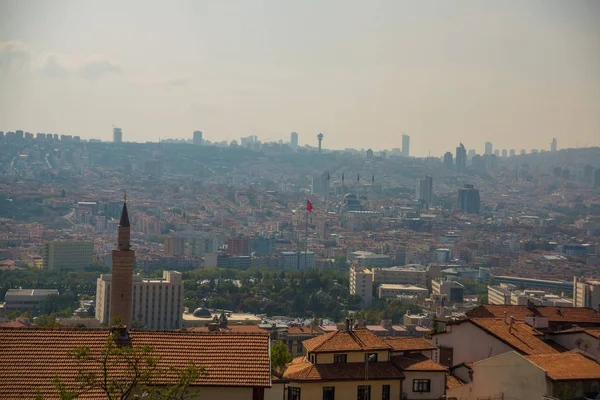 Ovanifrån Staden Silhuetter Hus Och Moskéer Ankara Huvudstad Turkiet — Stockfoto