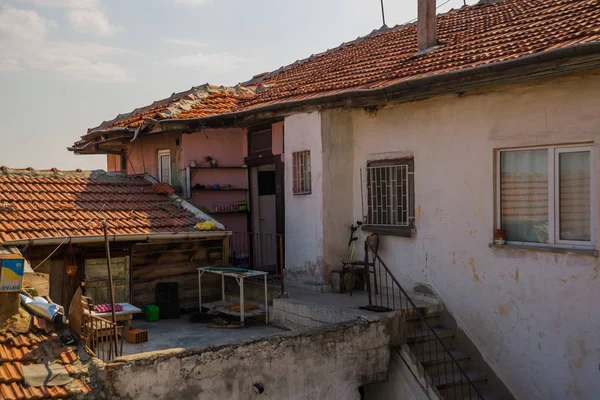 Paisagem Com Antigas Casas Turcas Área Perto Fortaleza Ancara Turquia — Fotografia de Stock