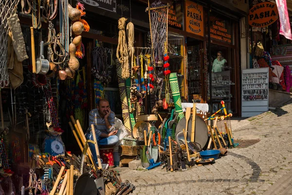 Ankara, Turkey: Sale Tools for agriculture. Old traditional Turkish market street in Sunny weather