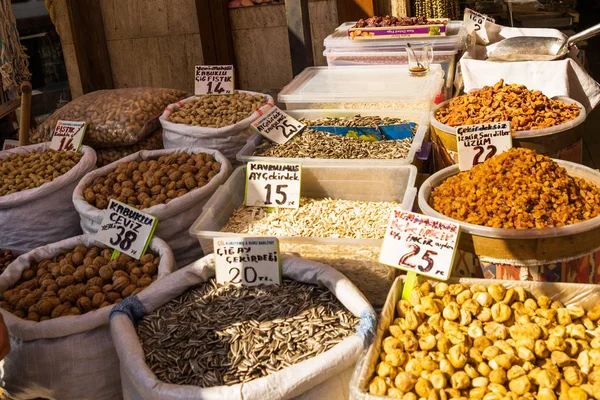 Ankara Turquía Bazar Venta Especias Nueces Antigua Calle Tradicional Del — Foto de Stock