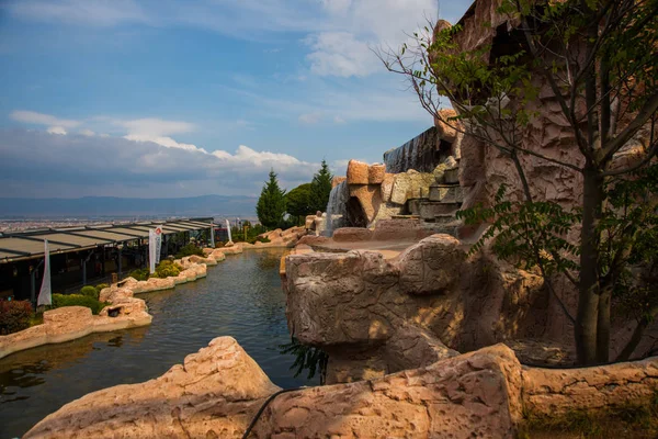 Cachoeira Decorativa Bonita Com Pedras Park Selale Eskisehir Turquia Eskisehir — Fotografia de Stock