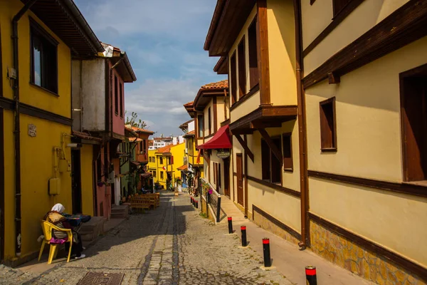 Historische Häuser Und Straße Von Odunpazari Eskisehir Eskisehir Ist Beliebtestes — Stockfoto