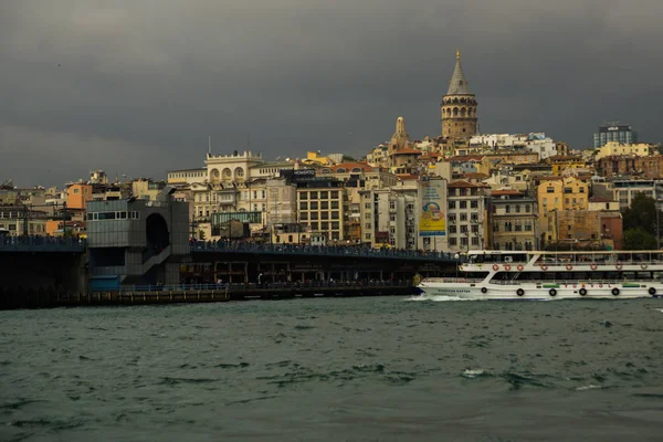 Istanbul Türkiye Galata Kulesi Galata Köprüsü Karaköy Bölge Haliç Turizm — Stok fotoğraf