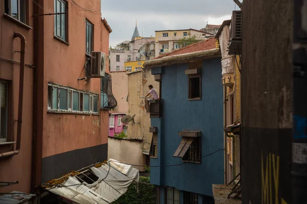 Istanbul Turquie Vue Sur Rue Depuis Quartier Balat Les Anciens — Photo