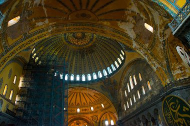 Istanbul, Türkiye: İç Aya Sofya Camii, Istanbul, Türkiye. Ayasofya'nın olduğunu eski Ortodoks Patriklik Bazilikası, daha sonra cami ve şimdi bir müze.