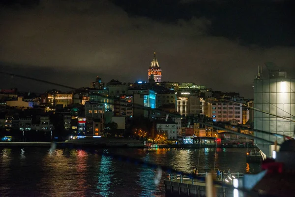 Galata Beyoglu Distretto Istanbul Notte Turchia Questa Una Delle Principali — Foto Stock