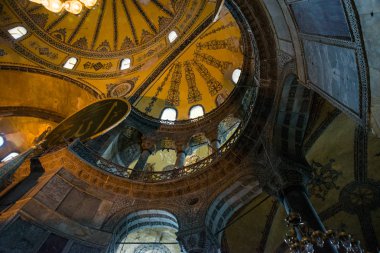 Istanbul, Türkiye:. Istanbul'da Ayasofya. İç ve dekorasyon ayrıntıları, Ayasophia mozaiği. Müzesi, Ortodoks Kilisesi ve tek bir yerde, Türkiye'ye bir gezi İslam Camii.