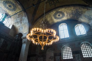Istanbul, Türkiye: Ayasofya'nın iç. Ayasofya'nın en büyük anıt Bizans kültürü olduğunu.