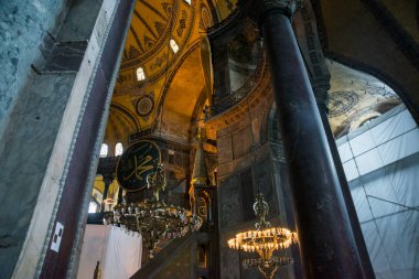 Istanbul, Türkiye: Ayasofya'nın iç. Ayasofya'nın en büyük anıt Bizans kültürü olduğunu.