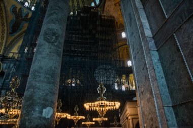 Istanbul, Türkiye: Ayasofya'nın iç. Ayasofya'nın en büyük anıt Bizans kültürü olduğunu.