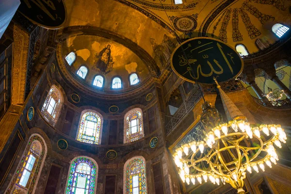 Tapınağın Meryem Çocuk Türkiye Istanbul Ayasofya Nın Mozaik — Stok fotoğraf
