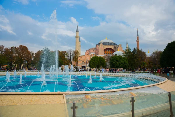 Hagia Sophia Fontein Sultanahmet Plein Christelijke Patriarchale Basiliek Imperial Moskee — Stockfoto