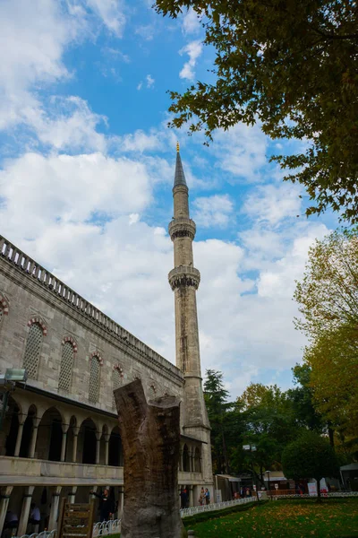 Istanbul Türkiye Istanbul Türkiye Sultanahmet Camii Minaresi Yakın Çekim Istanbul — Stok fotoğraf