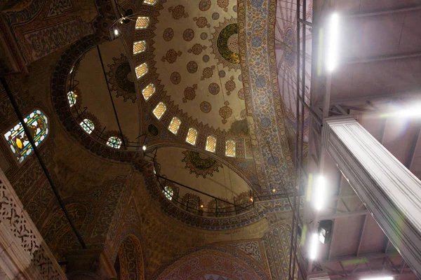 Bellissimo Interno Della Moschea Blu Sultanahmet Camii Istanbul Turchia — Foto Stock